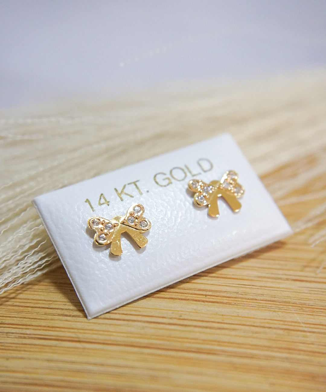 Bow 14k Solid Gold Earrings