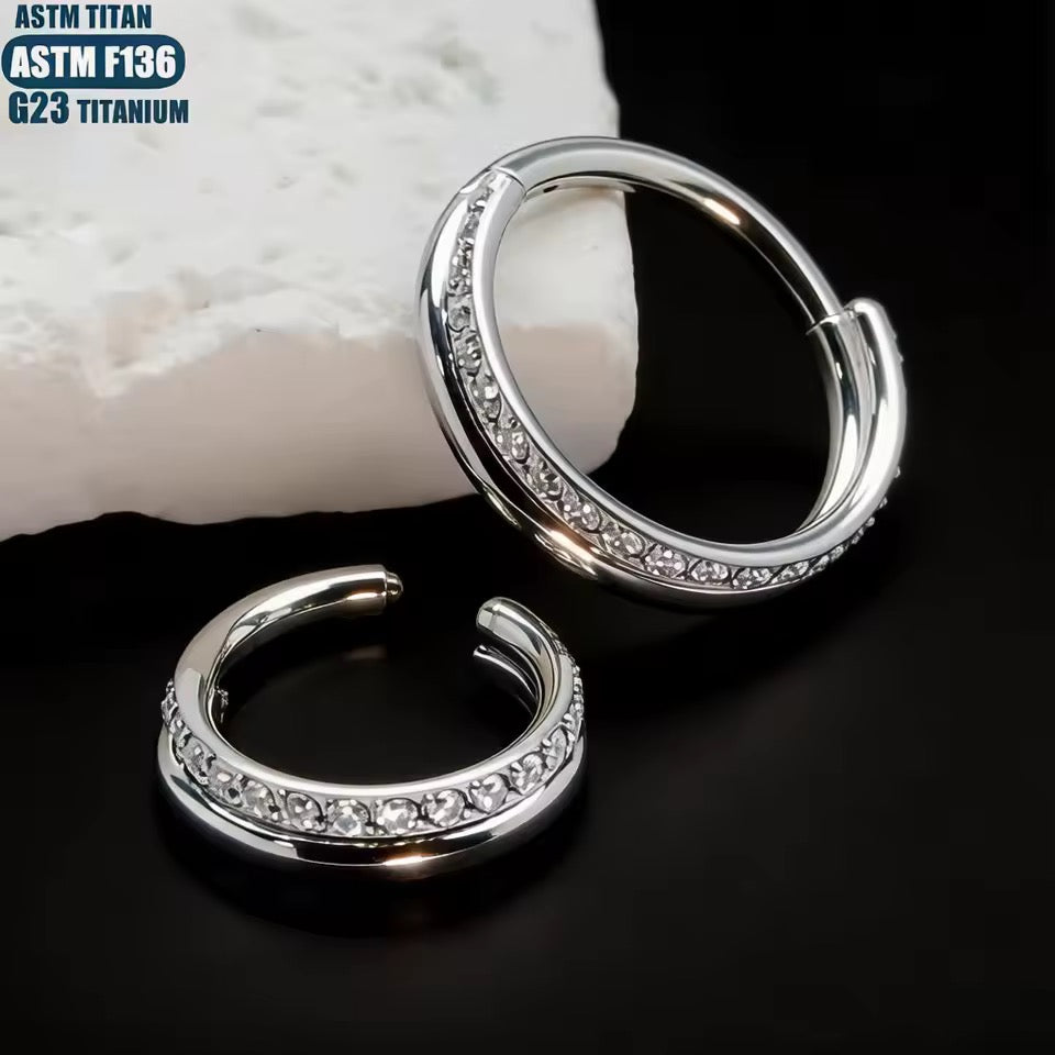 Blade Silver Clicker Hoop