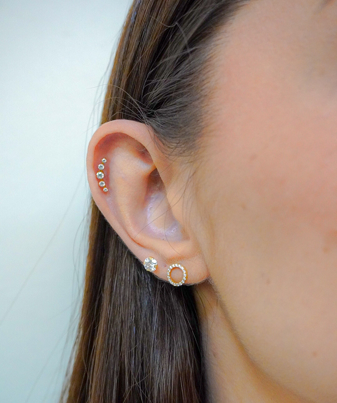 Luxury Circle 14k Solid Gold Earrings