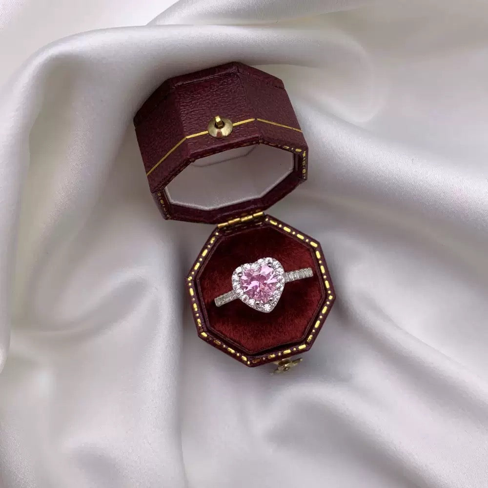 Pink Shiny Heart Ring