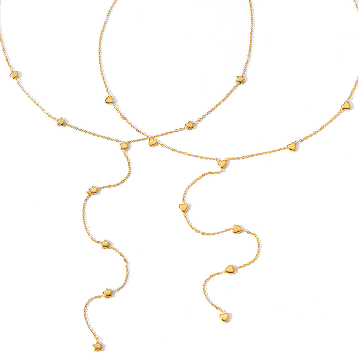 Dangling Hearts Golden Necklace