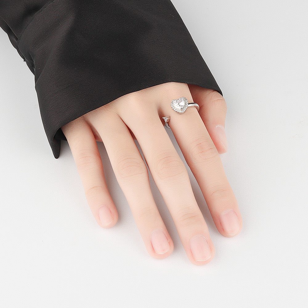 Spinning Silver Heart Ring