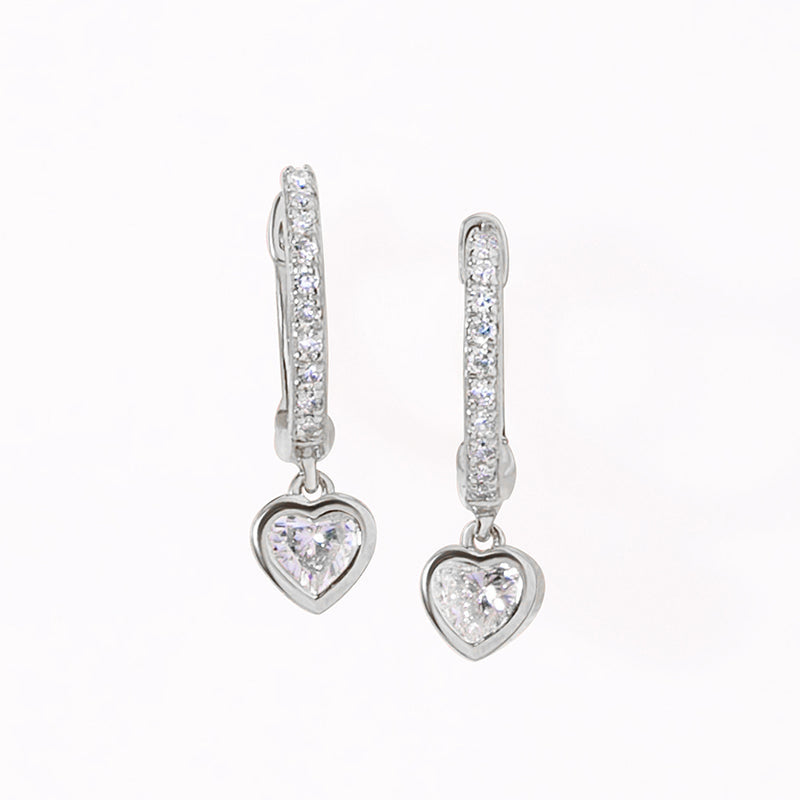 Royal Heart Silver Huggies