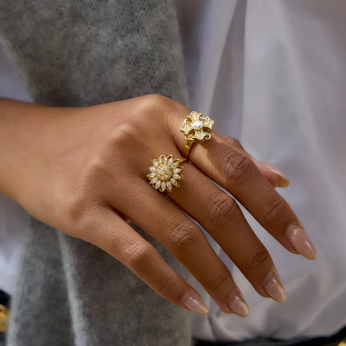 Sunflower Crystal Ring