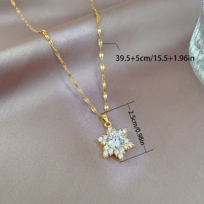 Golden Snowflake Necklace