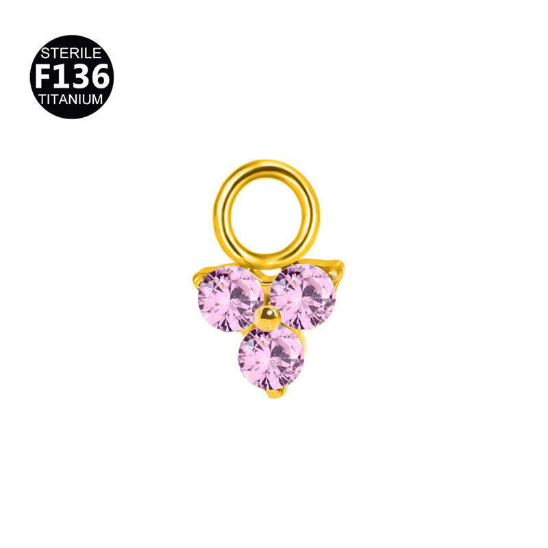 Pink Flower Piercing Charm