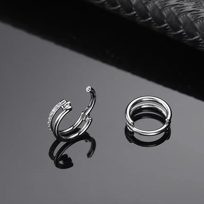 Twinkle Silver Clicker Hoop