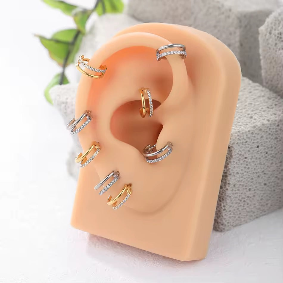 Twinkle Silver Clicker Hoop
