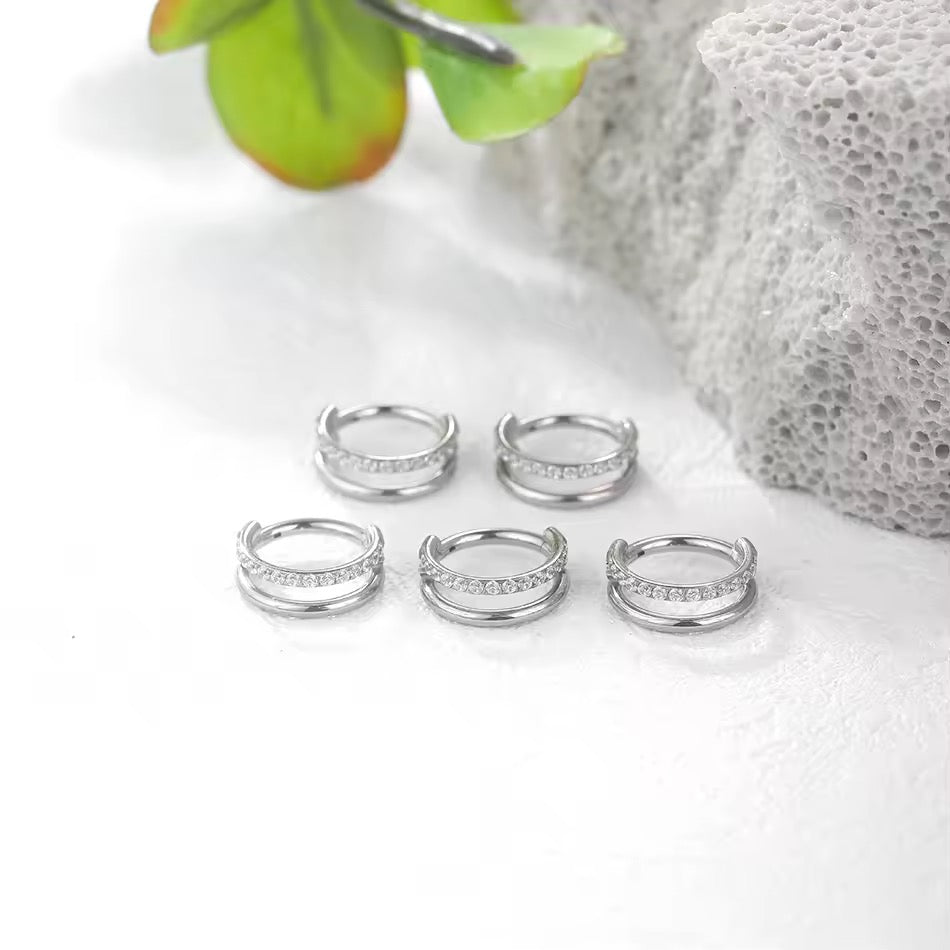 Twinkle Silver Clicker Hoop