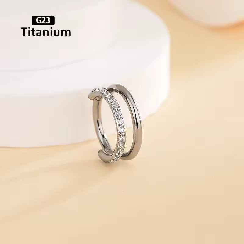 Twinkle Silver Clicker Hoop