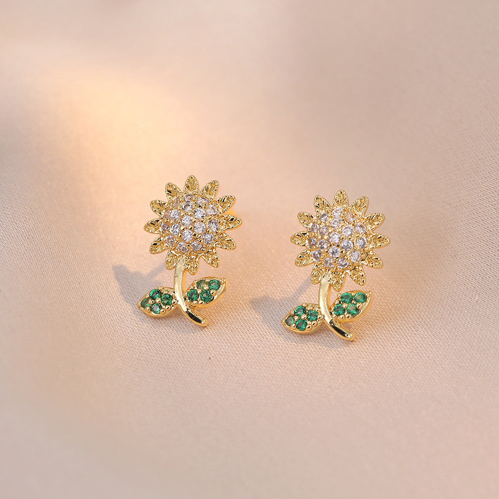 Sunflower Crystal Earrings