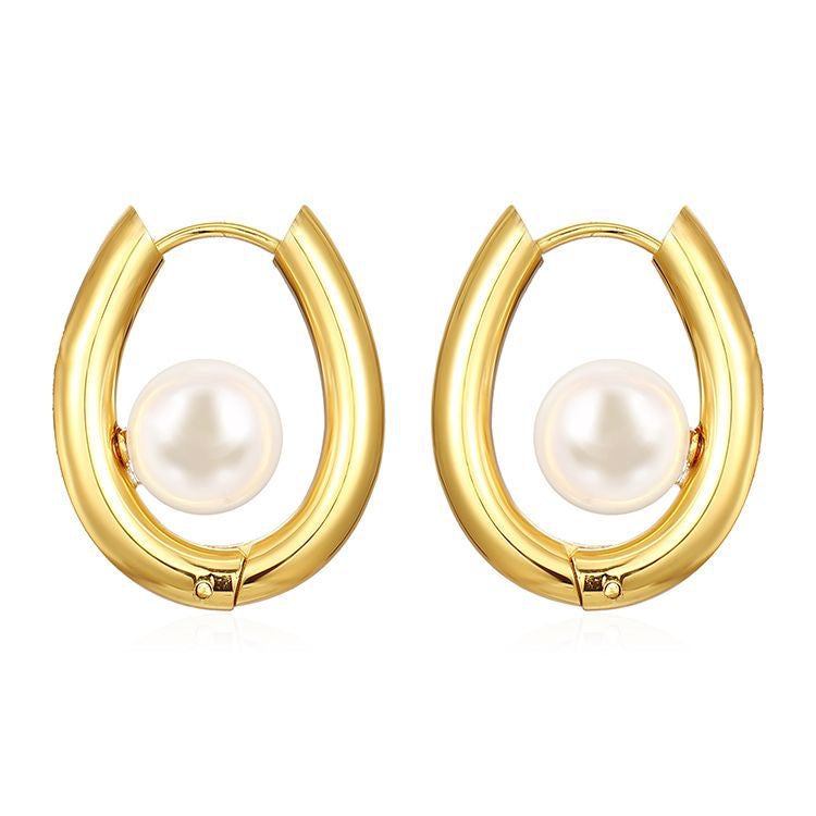 Soft Pearl Hoops