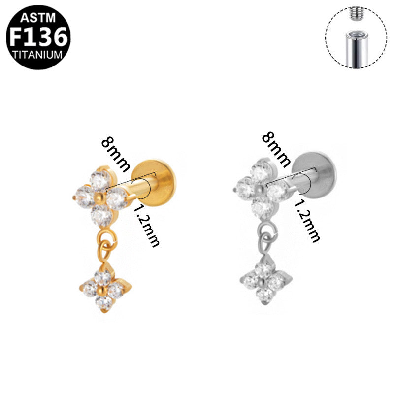 Flower Dangling Labret