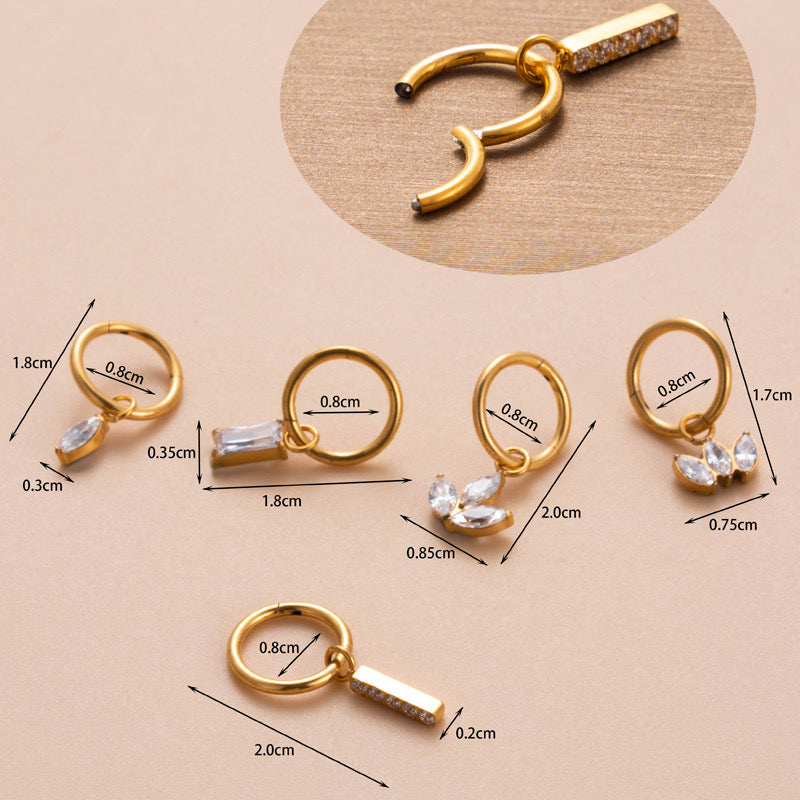 Charm Golden Clicker Hoops