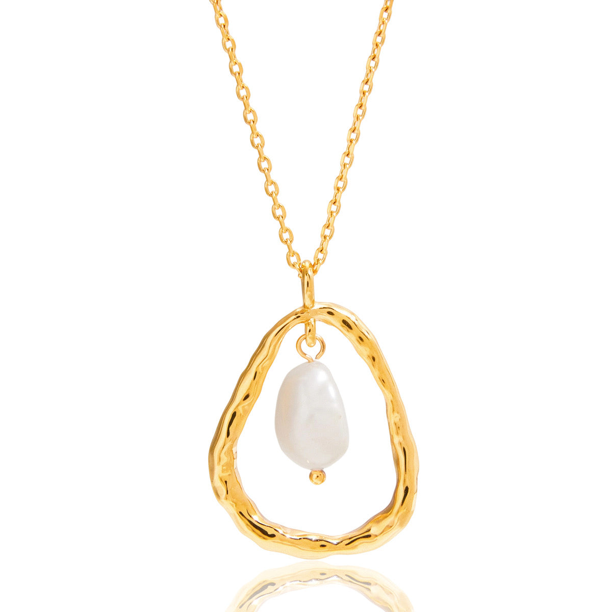 Irregular Halo Pearl Necklace