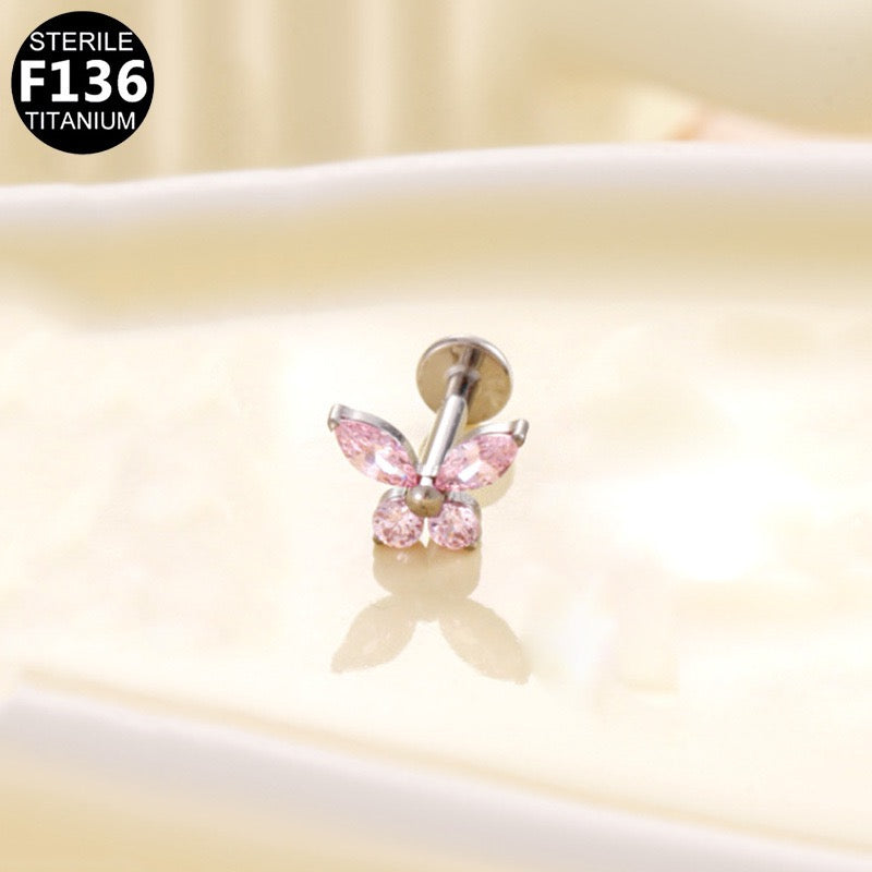 Pink Butterfly Labret