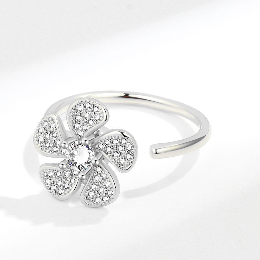 Flora Motion Silver Ring
