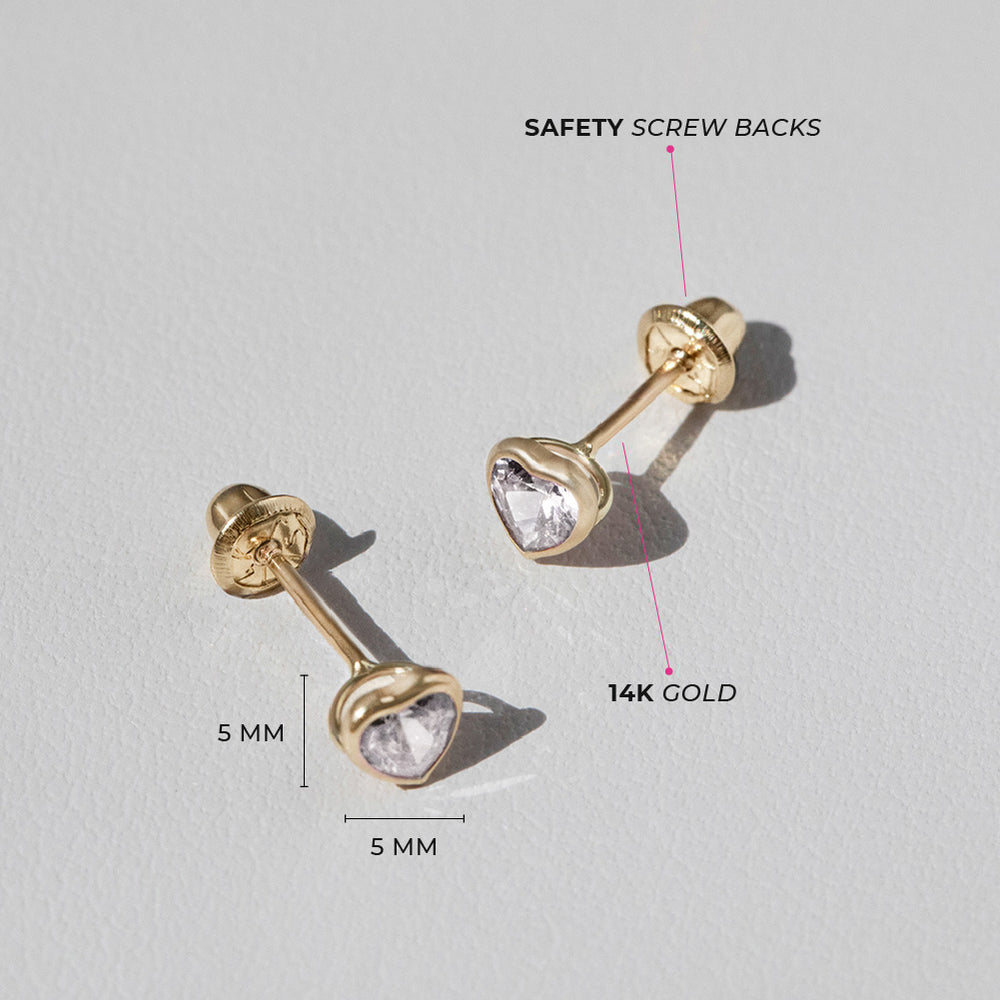 Hearts 14k Solid Gold Earrings