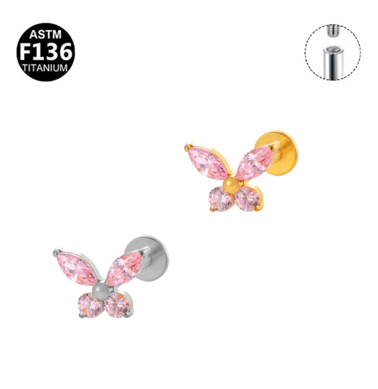 Pink Butterfly Labret