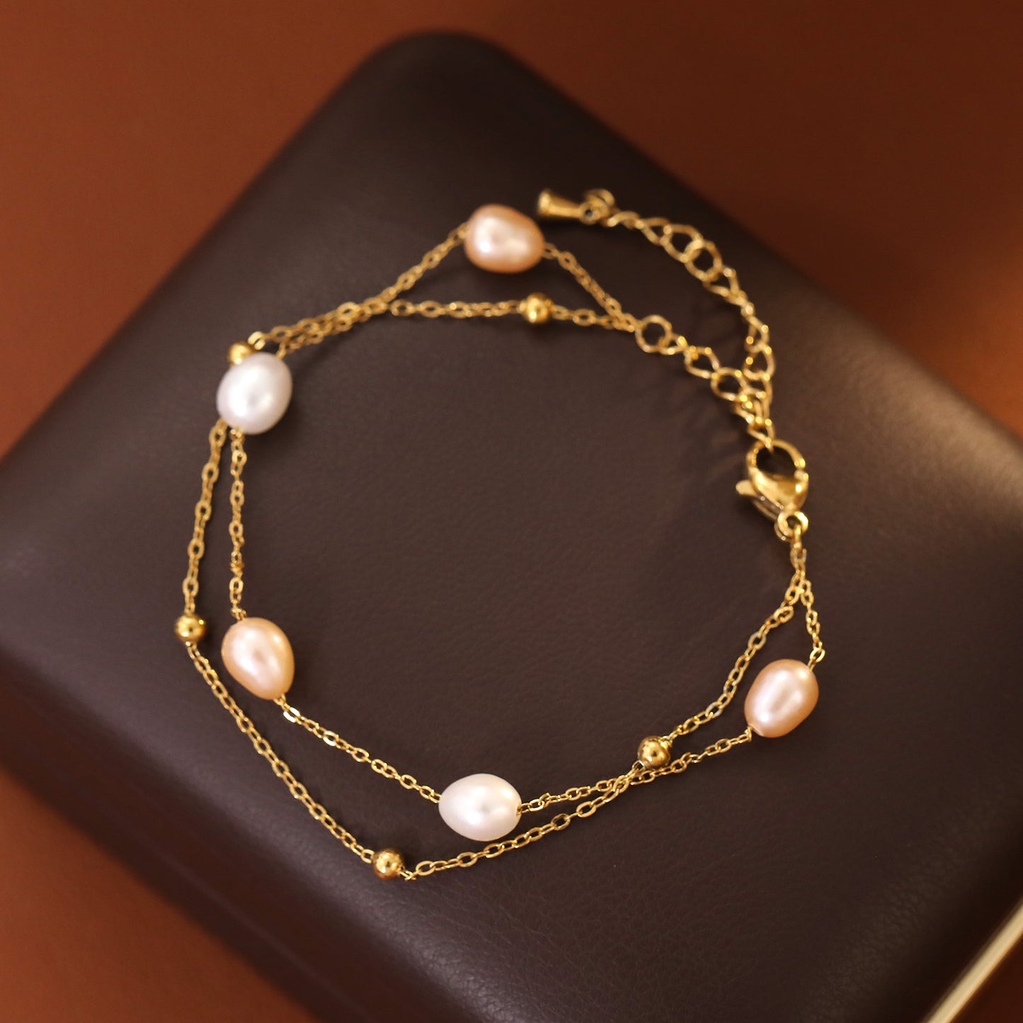Rosé Natural Pearls Bracelet
