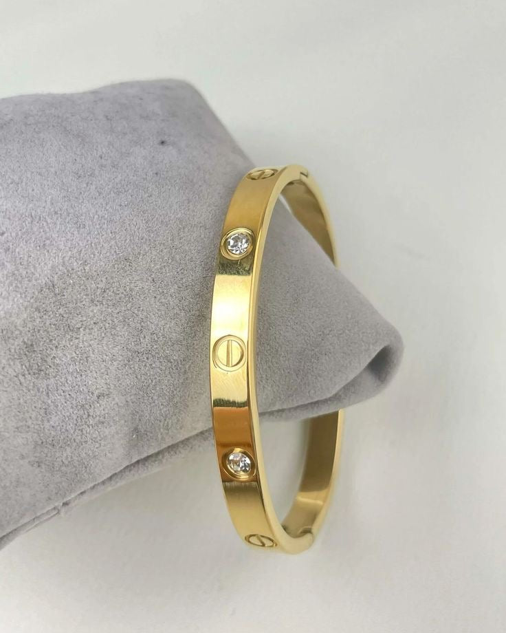 Love Clear& Crystal Golden Bracelet