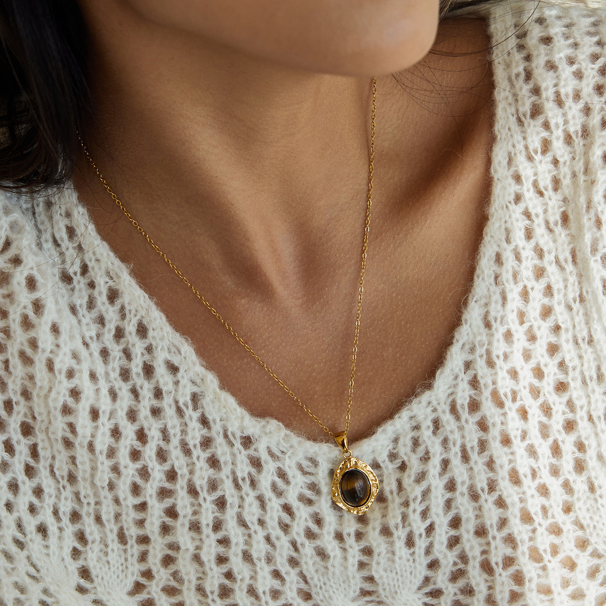 Cat Eye Stone Necklace