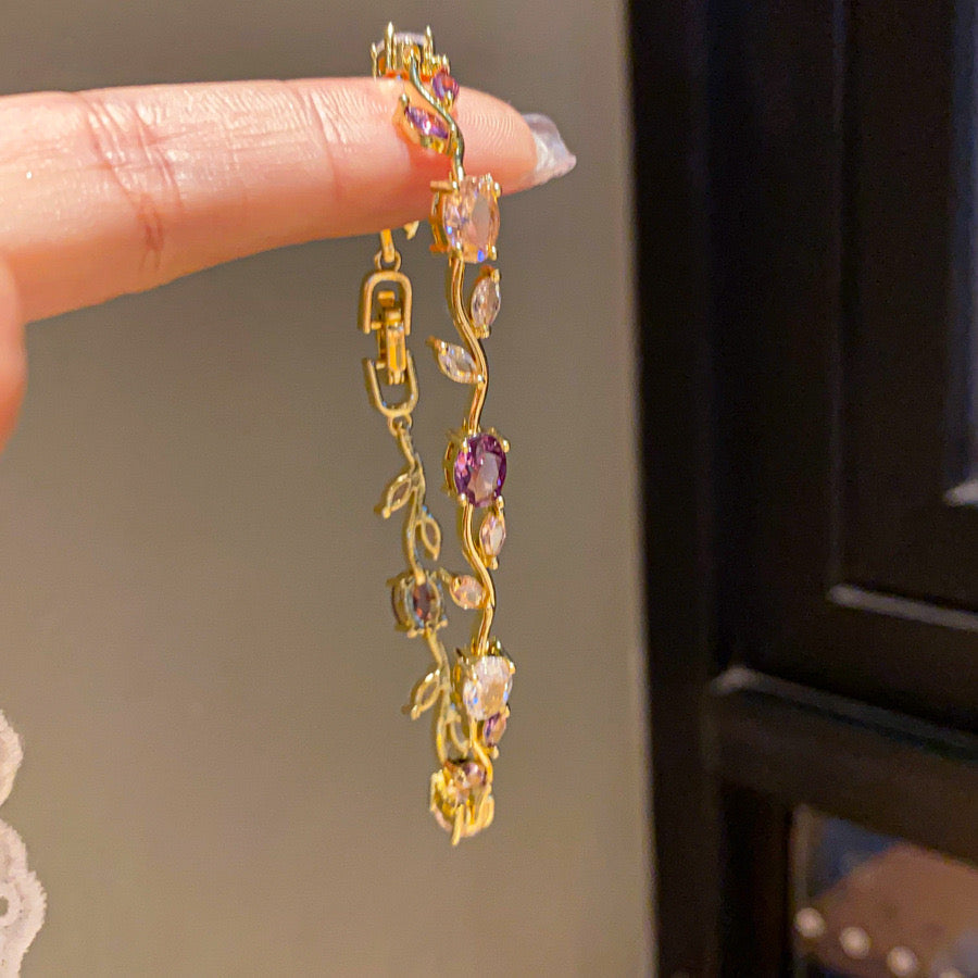 Purple & Pink Shiny Tulip Bracelet