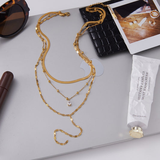 Triple Minimal Touch Necklace