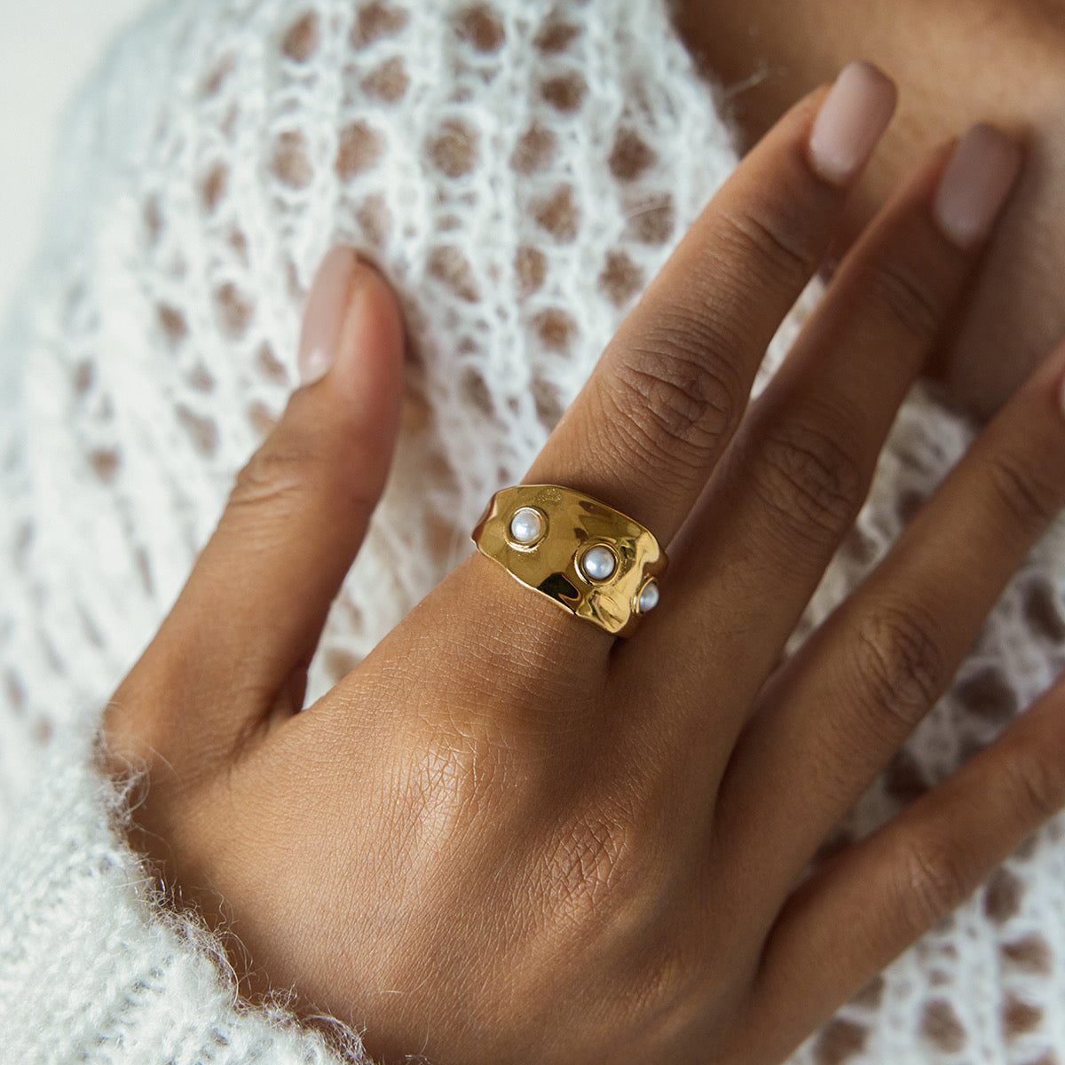 Chunky Pearl Ring