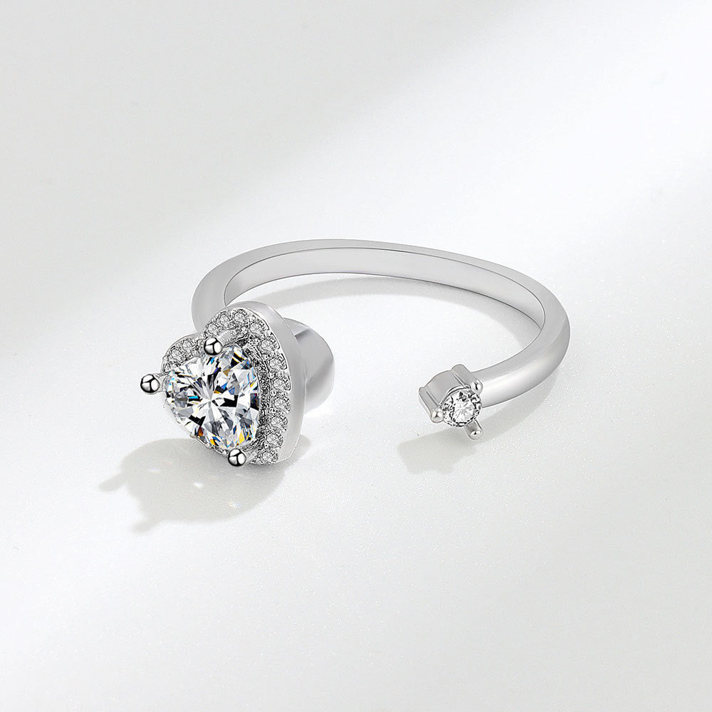 Spinning Silver Heart Ring