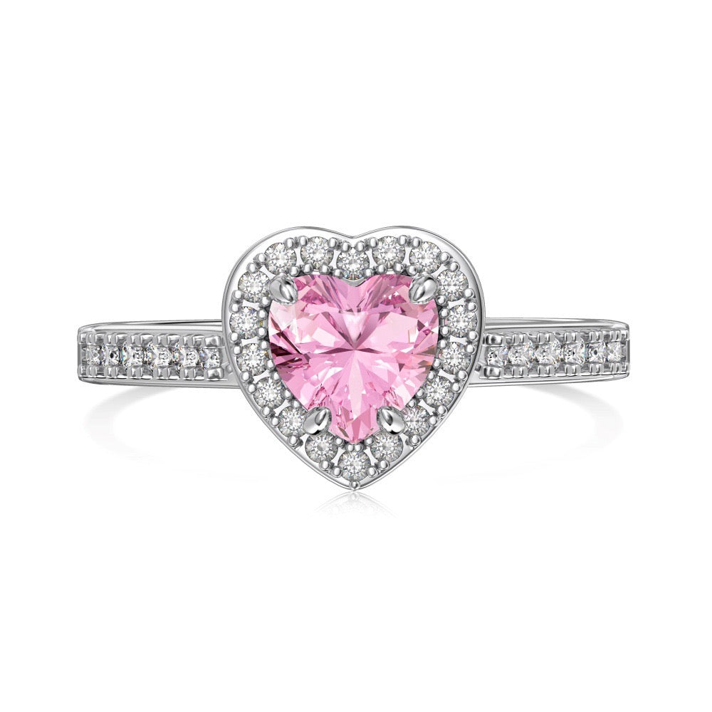 Pink Shiny Heart Ring