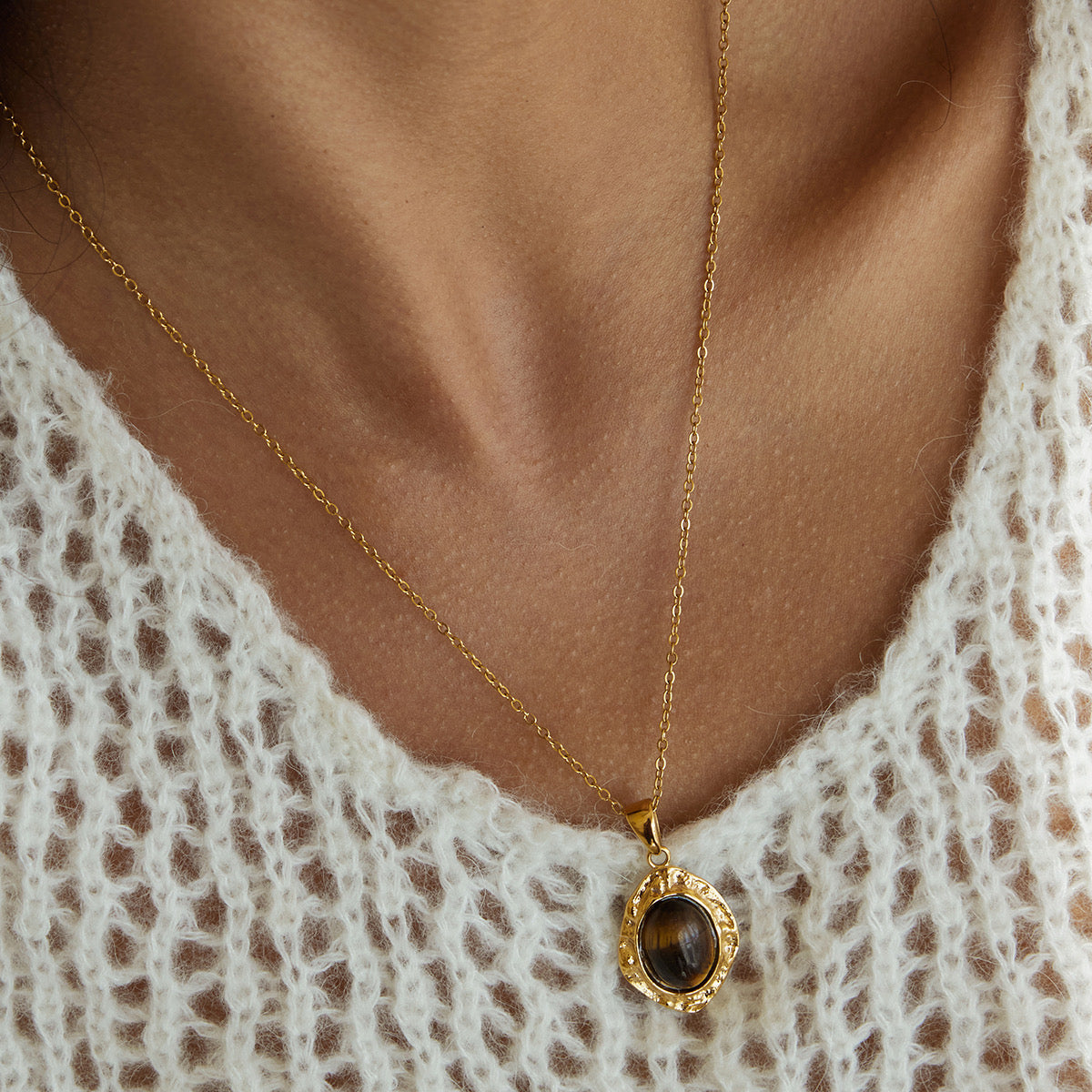 Cat Eye Stone Necklace