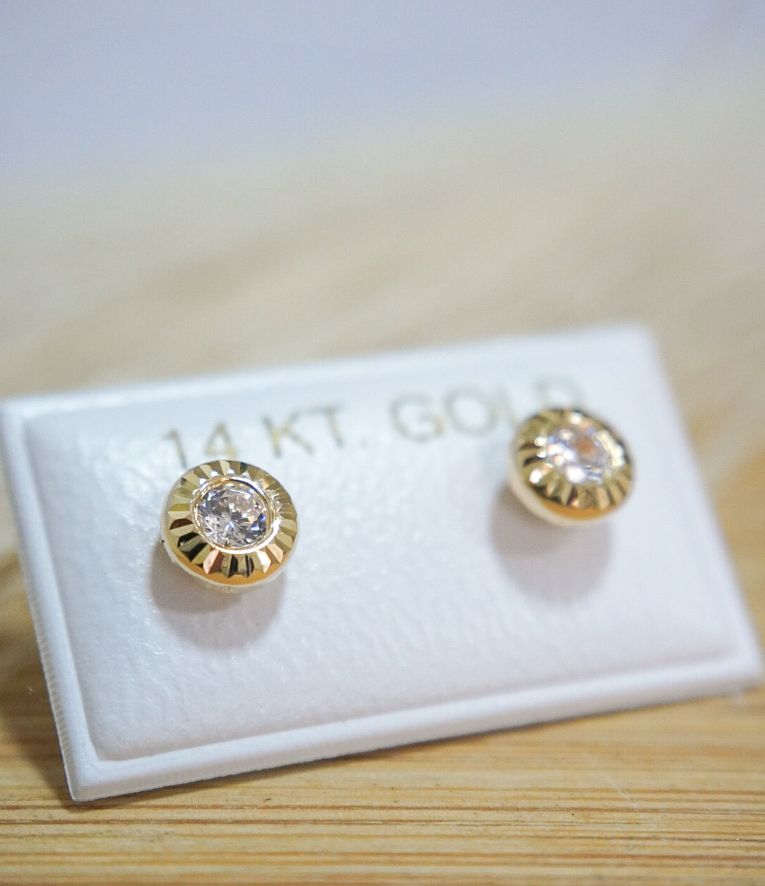 Sunflower 14k Solid Gold Earrings