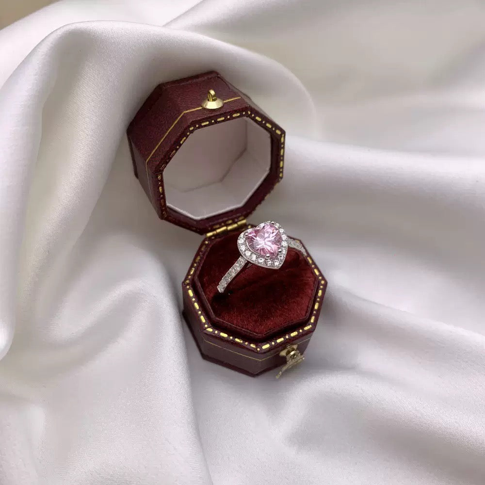 Pink Shiny Heart Ring