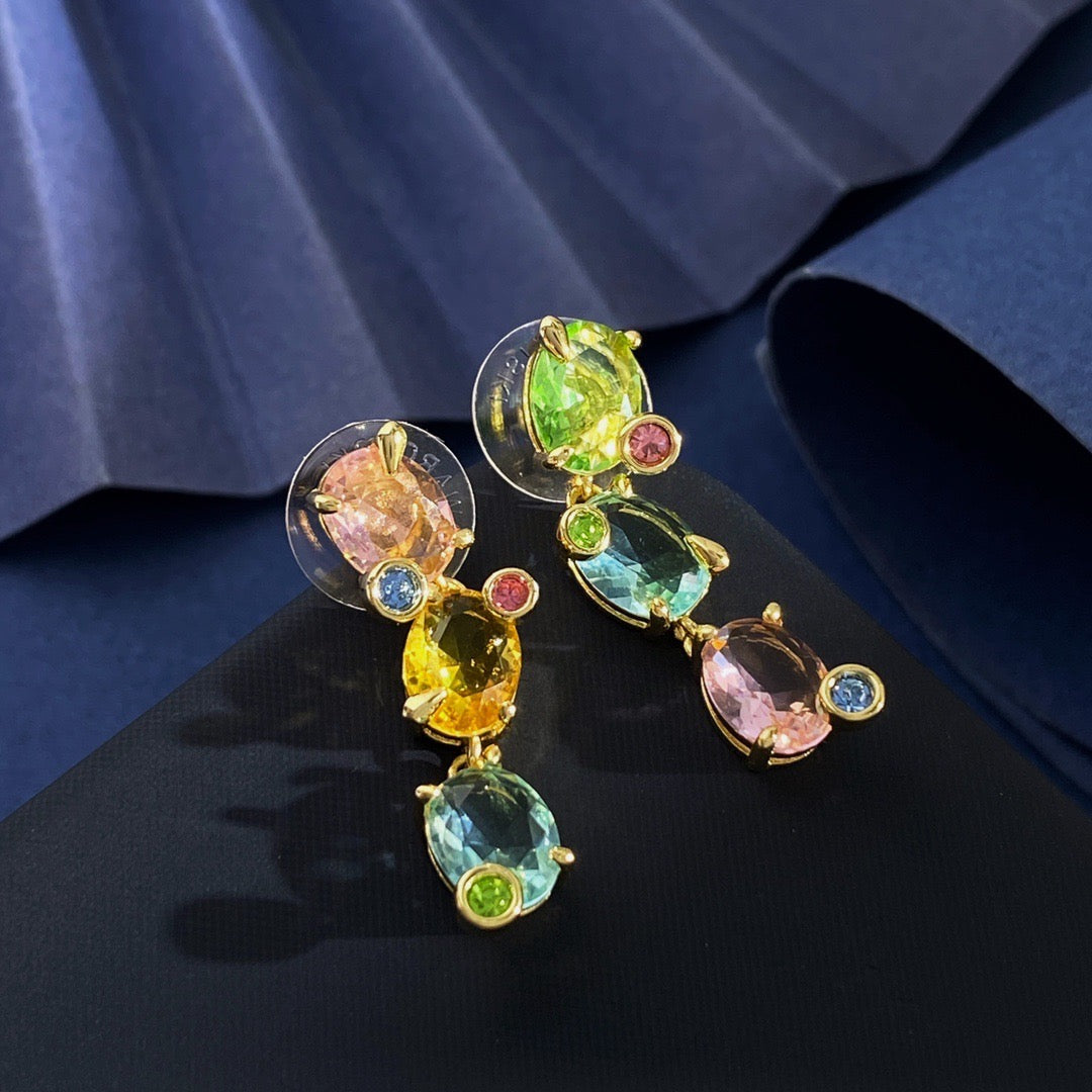 Multicolor Gem Earrings