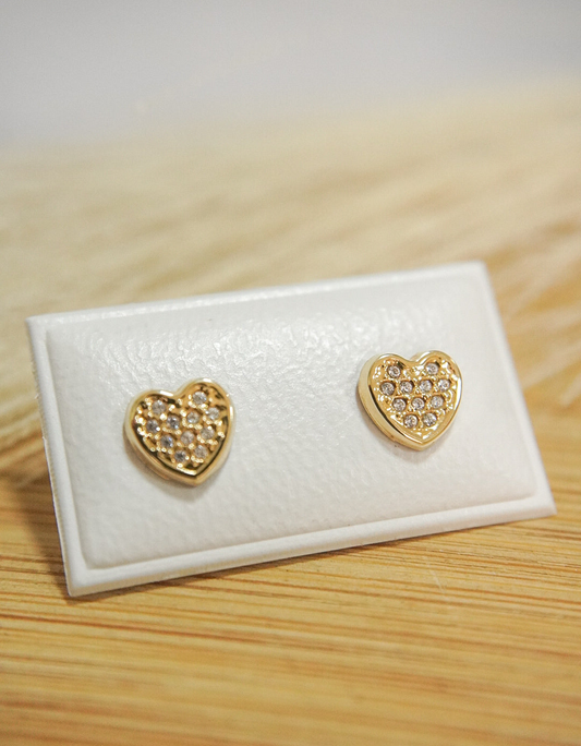 Shiny Hearts 9k Solid Gold Earrings
