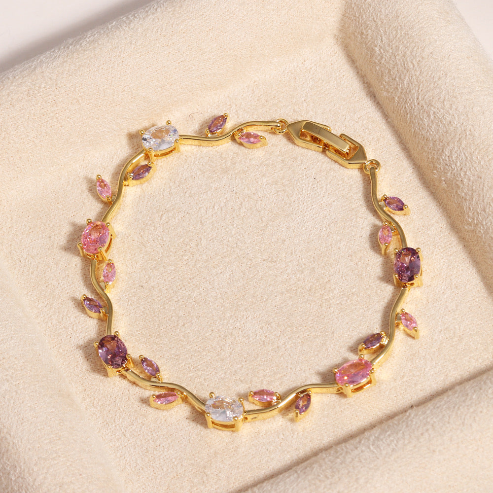 Purple & Pink Shiny Tulip Bracelet