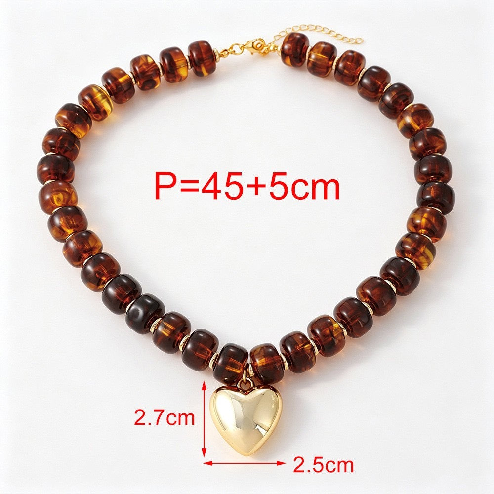 Toffee Candy Bead Necklace