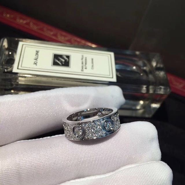 Love Full Pavé Silver Ring
