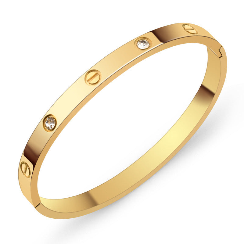 Love Clear& Crystal Golden Bracelet