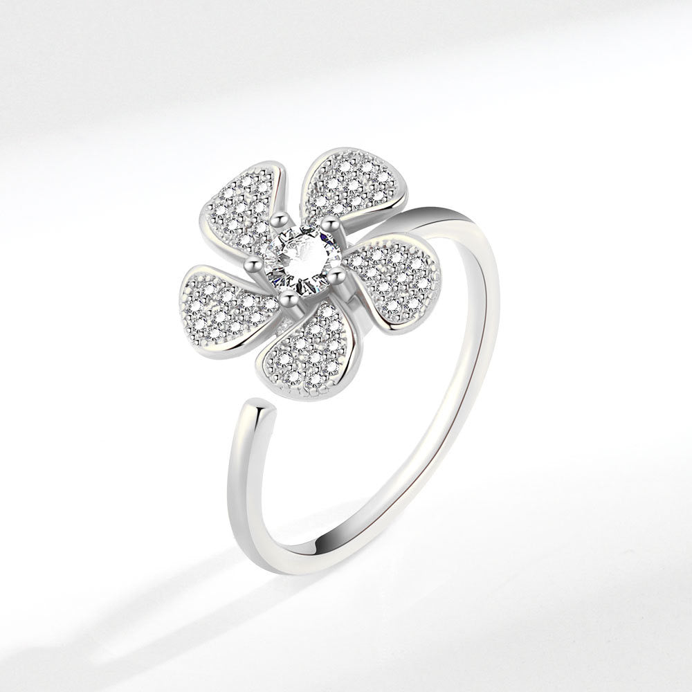 Flora Motion Silver Ring