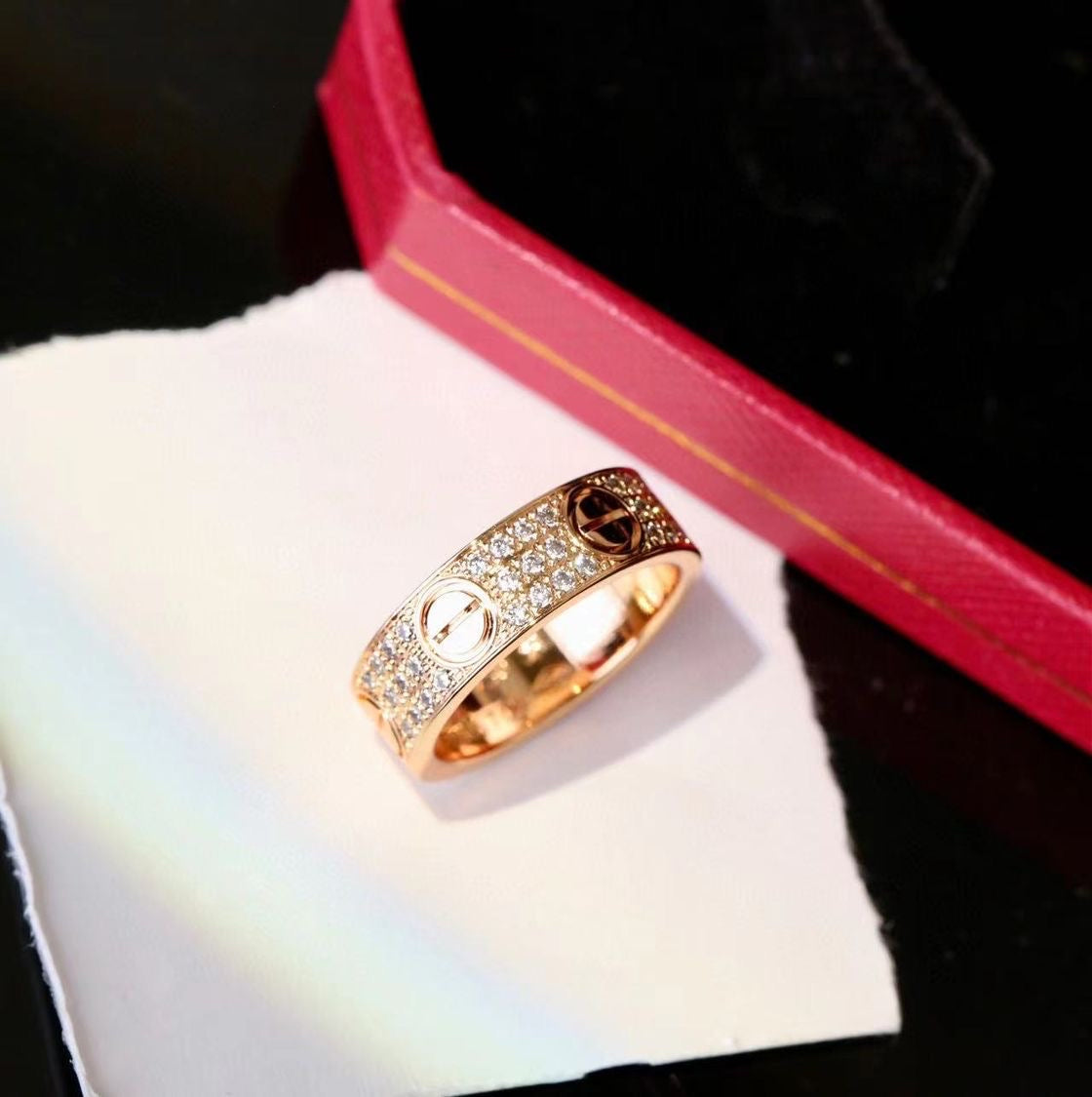 Love Pavé Golden Ring