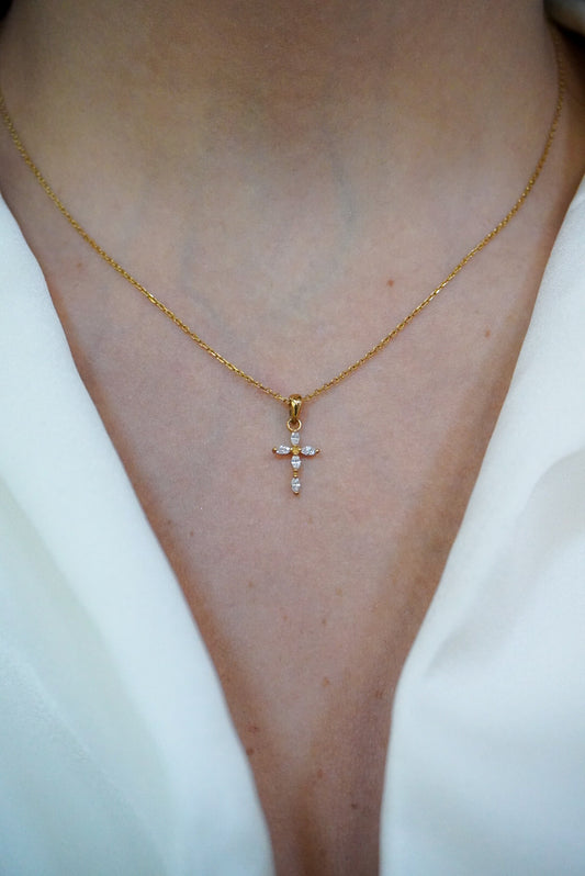 Cross 9k Solid Gold Necklace