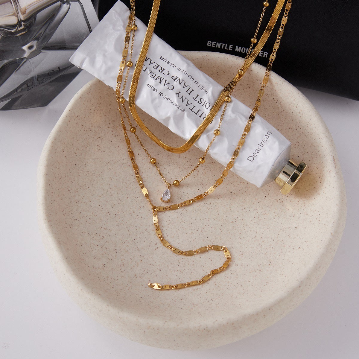 Triple Minimal Touch Necklace