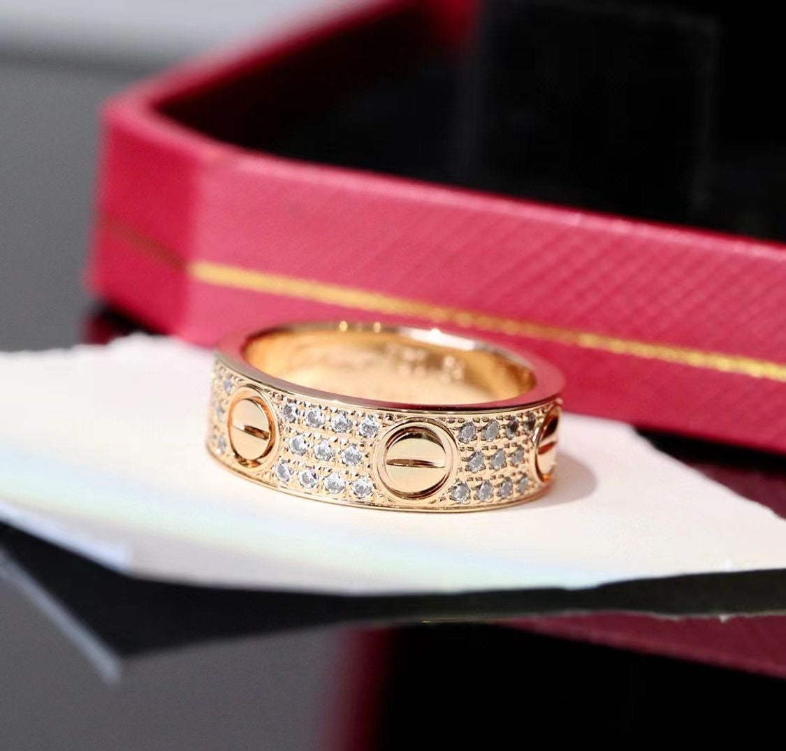 Love Pavé Golden Ring