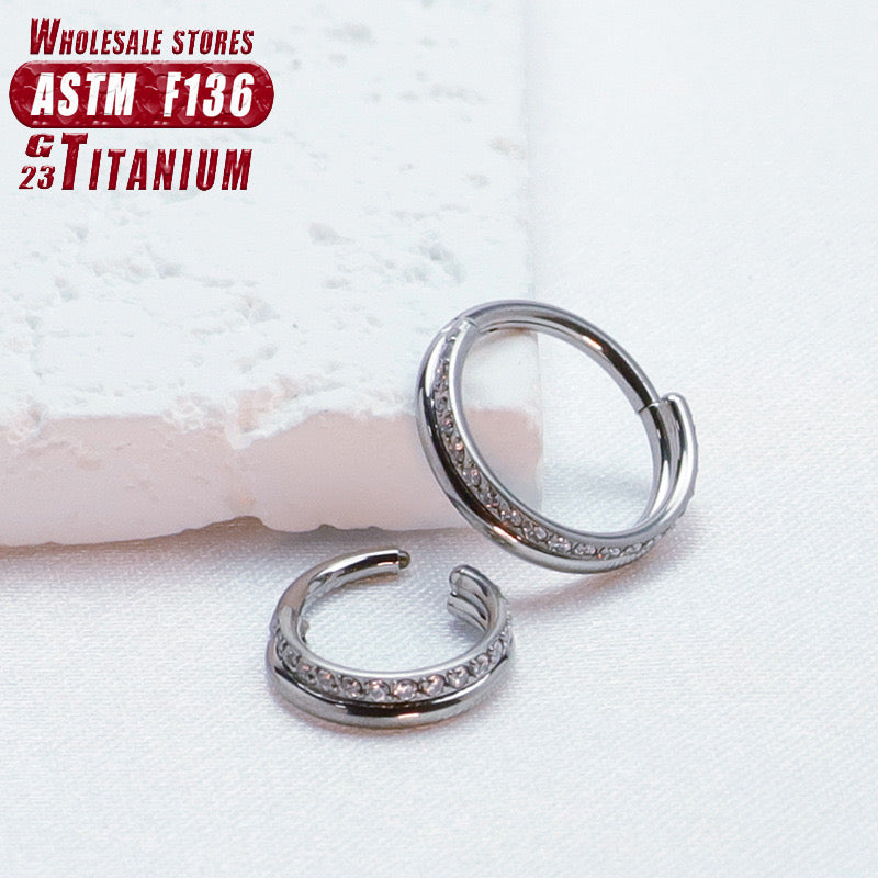 Blade Silver Clicker Hoop