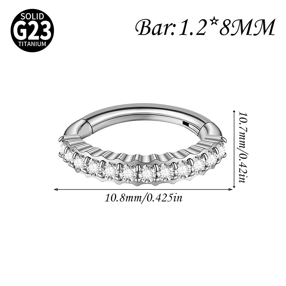 Glam Sparkle Silver Clicker Hoop