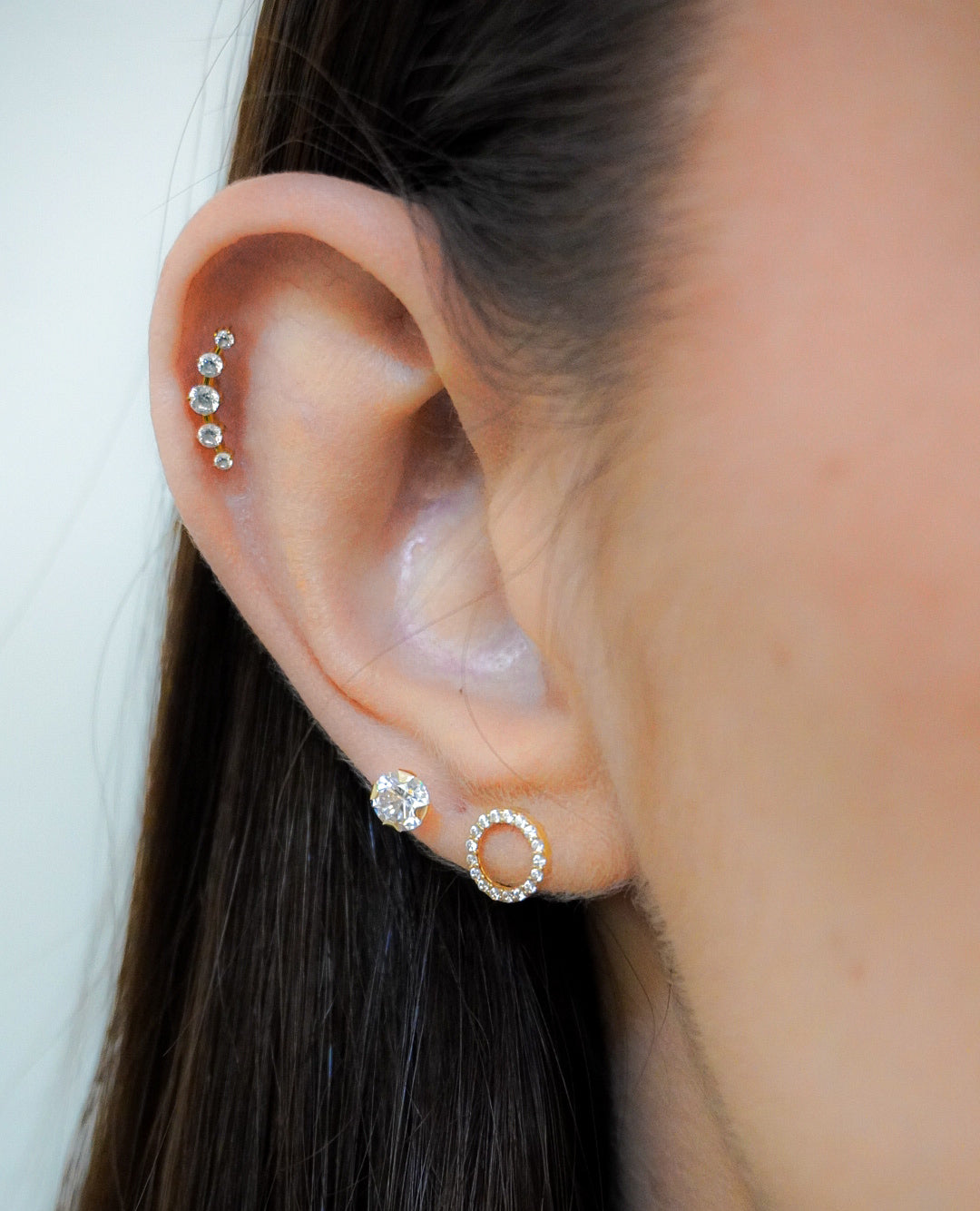 Luxury Circle 14k Solid Gold Earrings