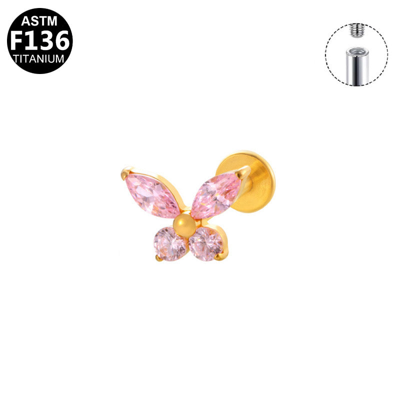 Pink Butterfly Labret