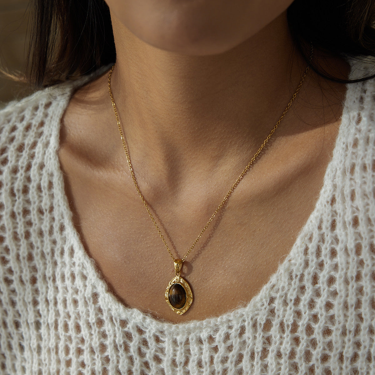 Cat Eye Stone Necklace